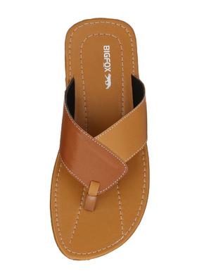 tan leatherette toe separator slippers - 16241399 - Standard Image - 4