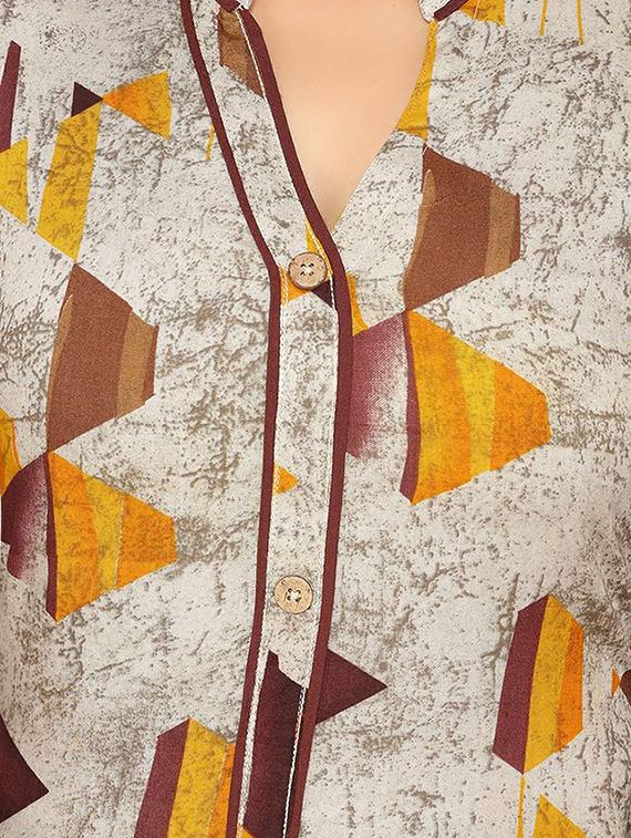geometrical printed straight kurta - 16241435 - Zoom Image - 4