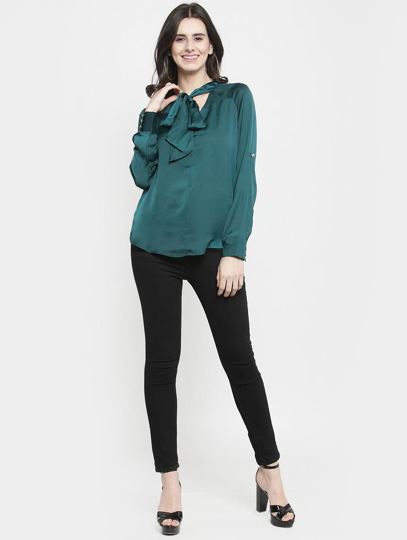 raglan sleeved tie knot neck top - 16241739 - Zoom Image - 4