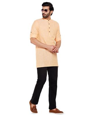 yellow solid short kurta - 16242799 - Standard Image - 4