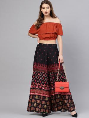 Printed flared palazzo - 16244558 - Standard Image - 4