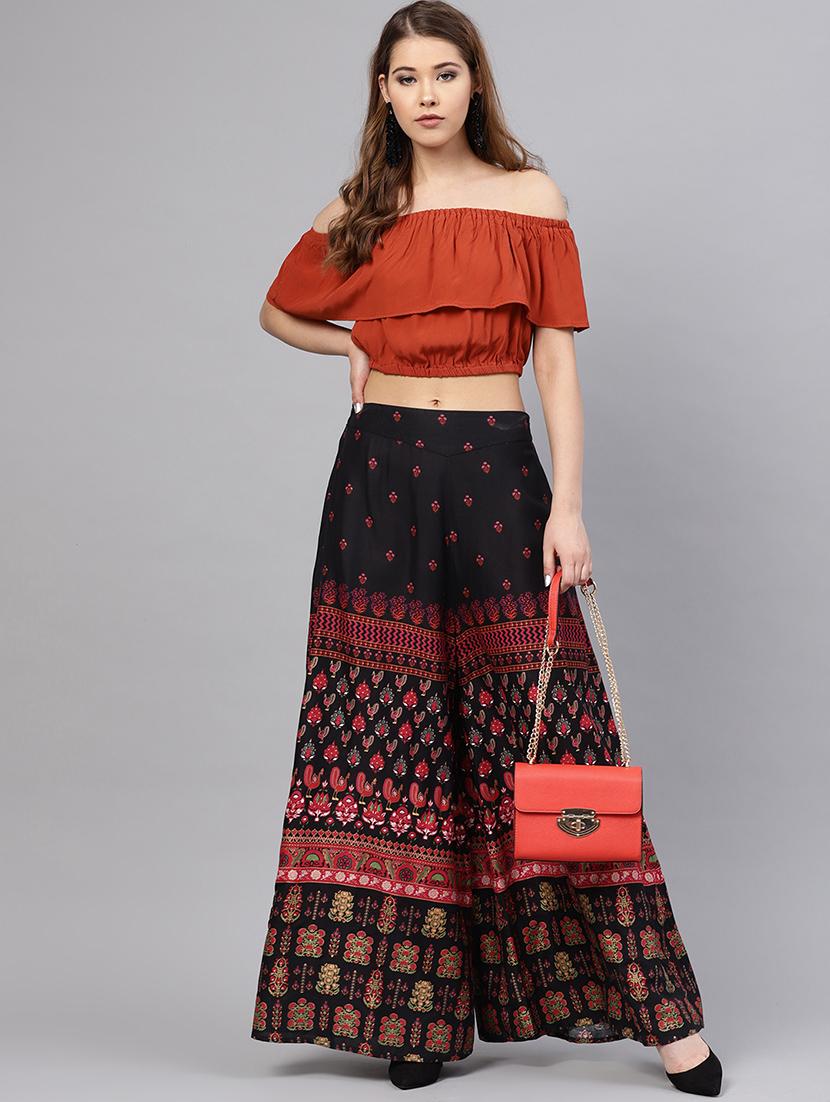Printed flared palazzo - 16244558 - Zoom Image - 4