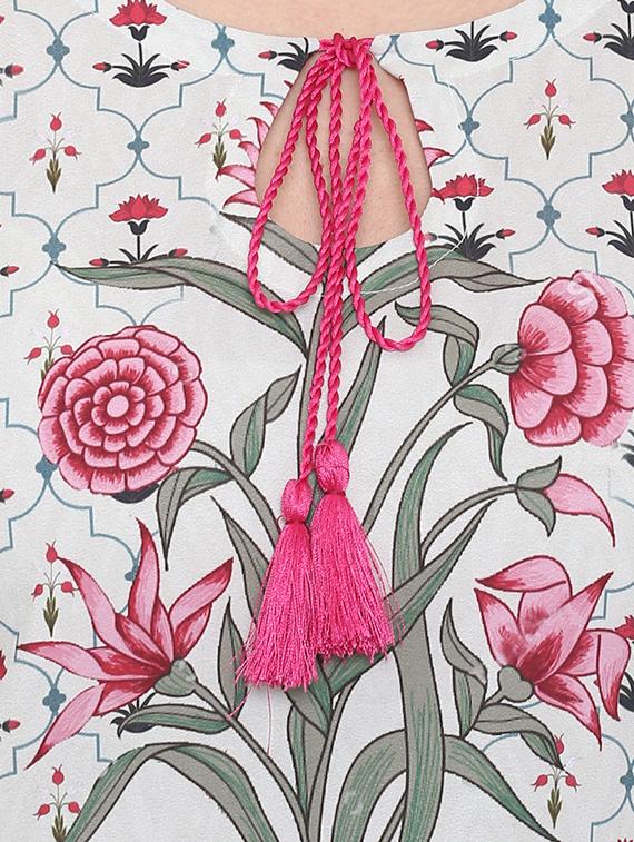 floral printed straight kurta - 16244786 - Zoom Image - 4