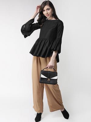 bell sleeved gathered top - 16245034 - Standard Image - 4