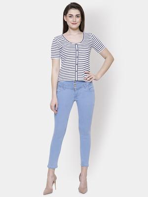 scoop neck stripes print tee - 16245186 - Standard Image - 4