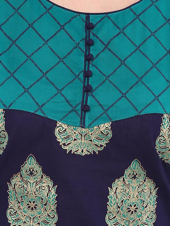 block printed straight kurta - 16245556 - Zoom Image - 4