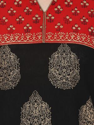 block printed straight kurta - 16245557 - Standard Image - 4
