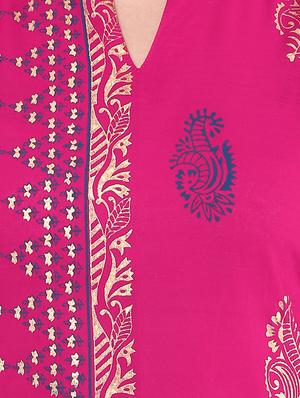 block printed straight kurta - 16245560 - Standard Image - 4