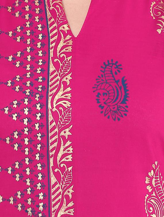 block printed straight kurta - 16245560 - Zoom Image - 4
