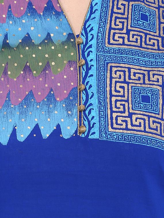 block printed straight kurta - 16245562 - Zoom Image - 4