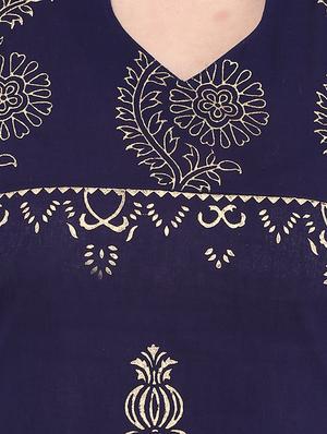 block printed straight kurta - 16245568 - Standard Image - 4