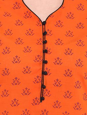 block printed straight kurta - 16245569 - Standard Image - 4