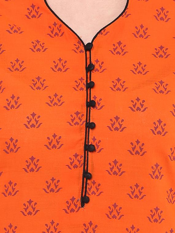 block printed straight kurta - 16245569 - Zoom Image - 4