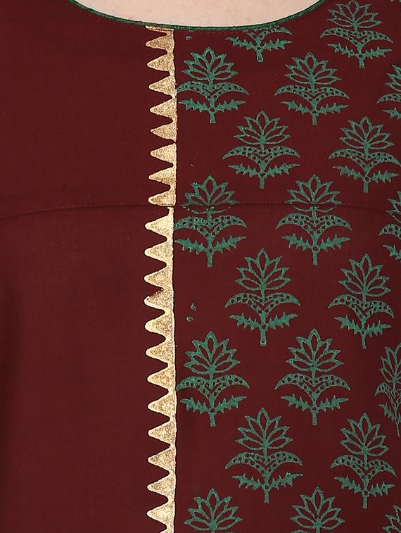 block printed straight kurta - 16245575 - Zoom Image - 4