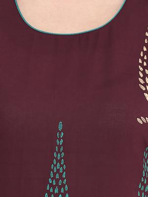block printed straight kurta - 16245579 - Standard Image - 4