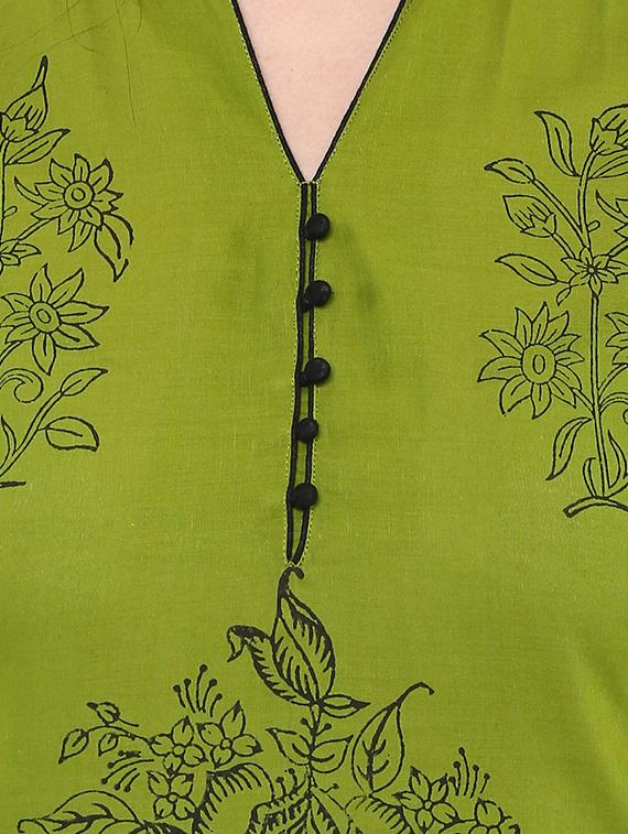 block printed straight kurta - 16245580 - Zoom Image - 4