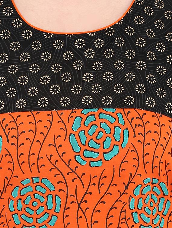 block printed straight kurta - 16245584 - Zoom Image - 4
