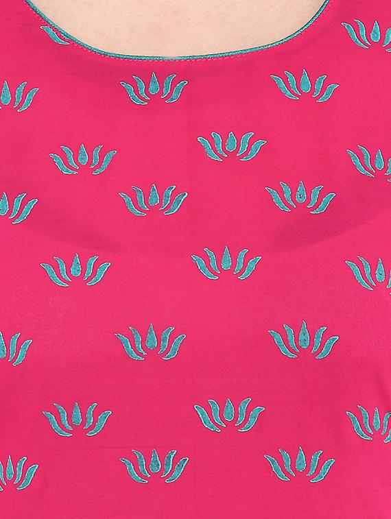 block printed straight kurta - 16245585 - Zoom Image - 4