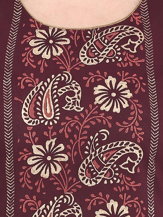 block printed straight kurta - 16245587 - Zoom Image - 4