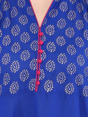 block printed anarkali kurta - 16245591 - Standard Image - 4