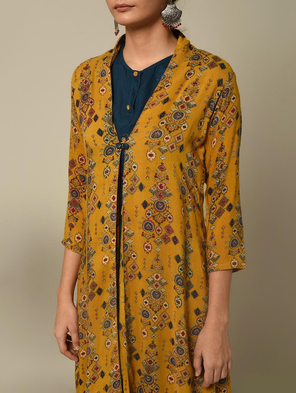 Printed layered kurta - 16245958 - Zoom Image - 4