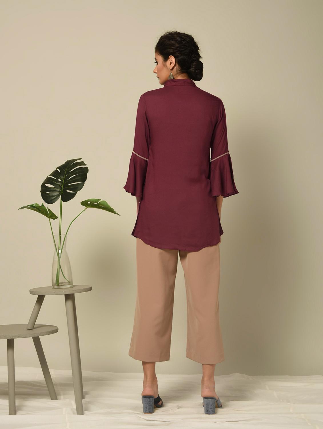 solid a-line kurti - 16245975 - Zoom Image - 4