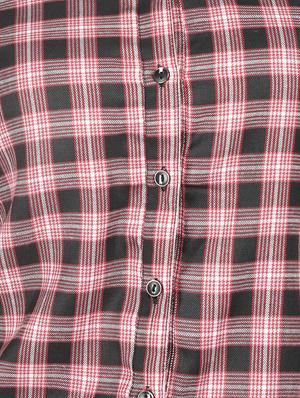 round hem checkered shirt - 16246372 - Standard Image - 4