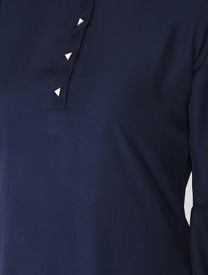 solid a-line kurta - 16249276 - Standard Image - 4