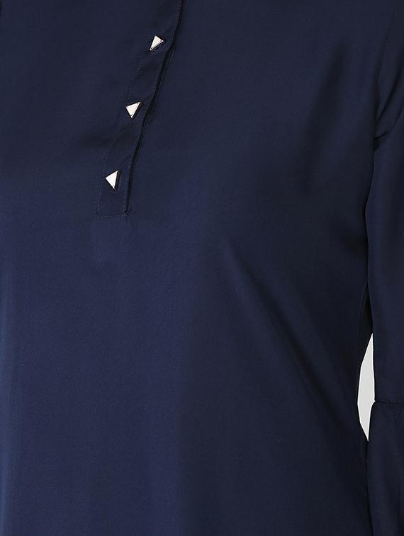 solid a-line kurta - 16249276 - Zoom Image - 4