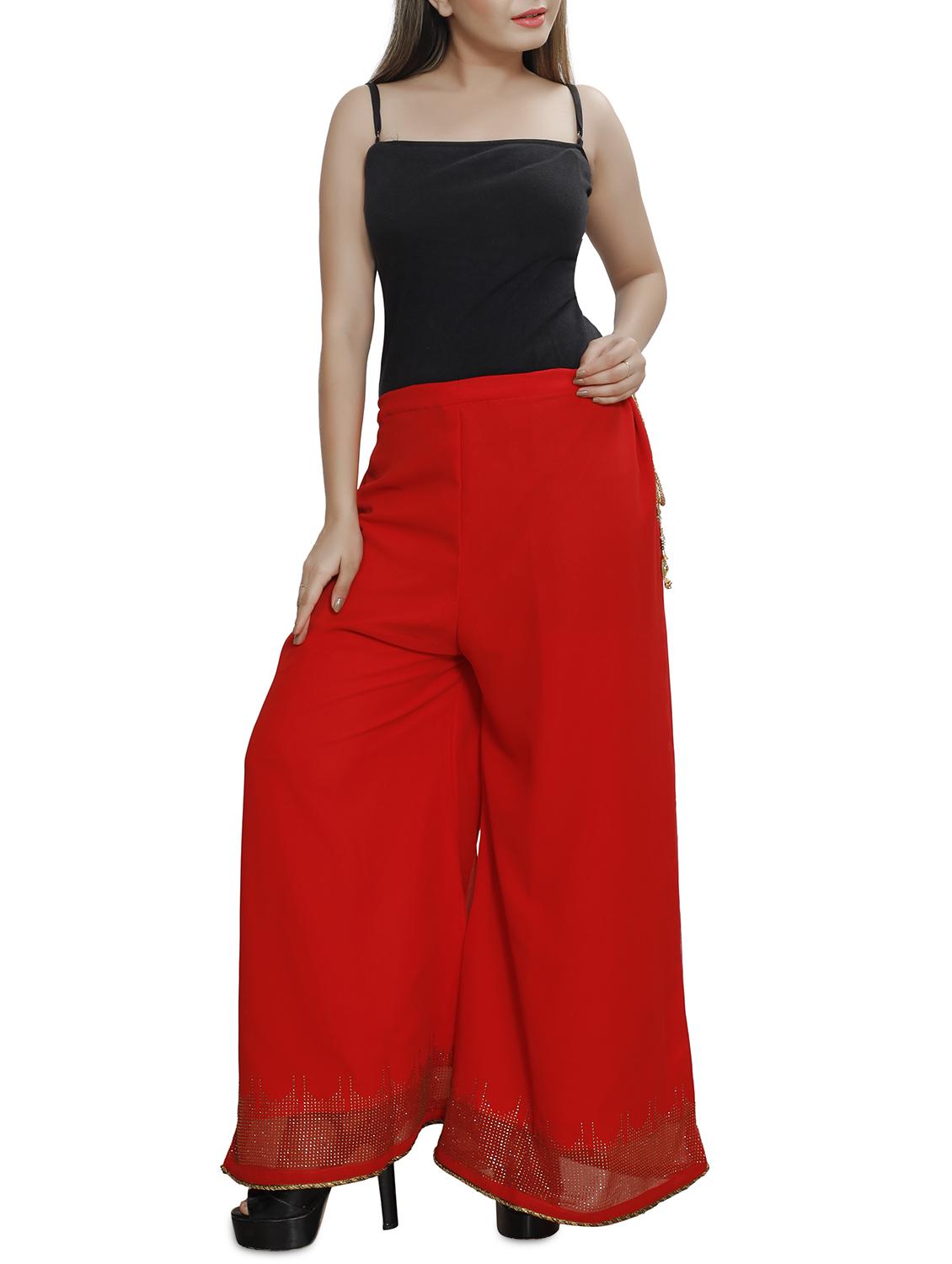 embellished flared palazzo - 16249577 - Zoom Image - 4