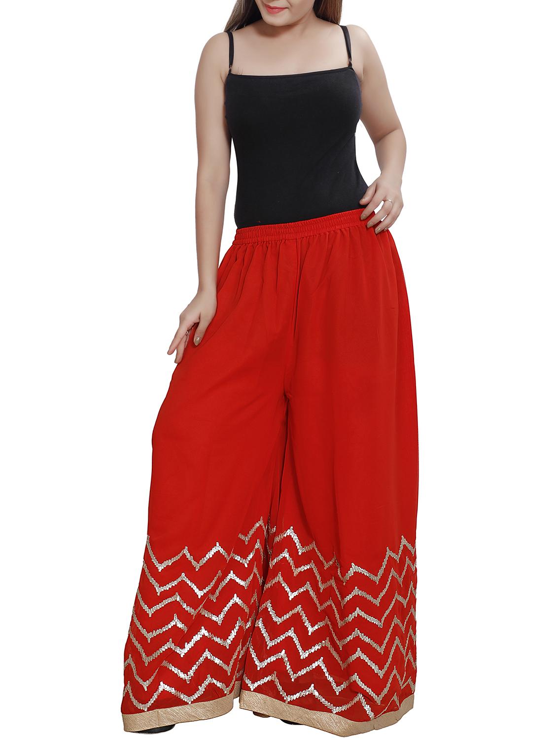 chevron Gota flared Palazzo - 16249604 - Zoom Image - 4