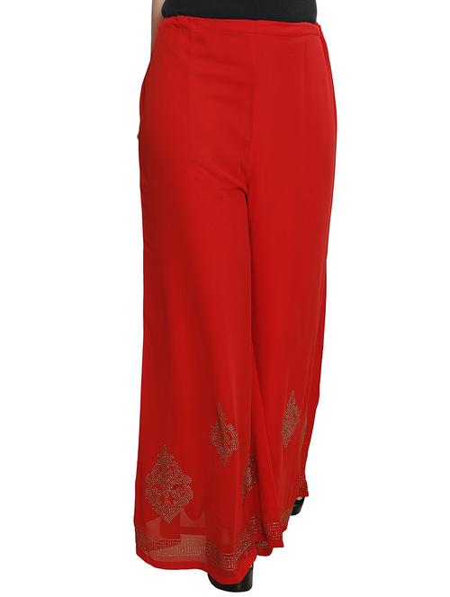 embellished flared palazzo - 16249605 - Standard Image - 1