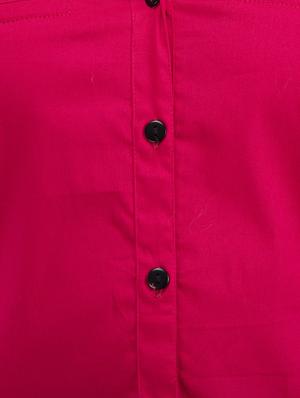 mandarin neck solid shirt - 16249966 - Standard Image - 4