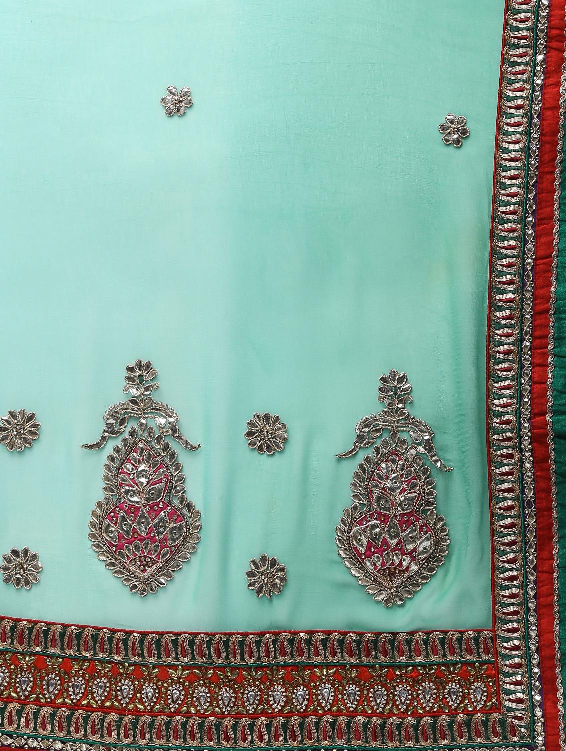 ombre gota patti saree with blouse - 16250011 - Zoom Image - 4