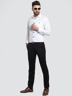 white solid casual shirt - 16250070 - Standard Image - 4