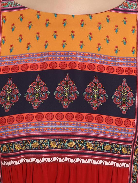 floral printed a-line kurta - 16250361 - Zoom Image - 4
