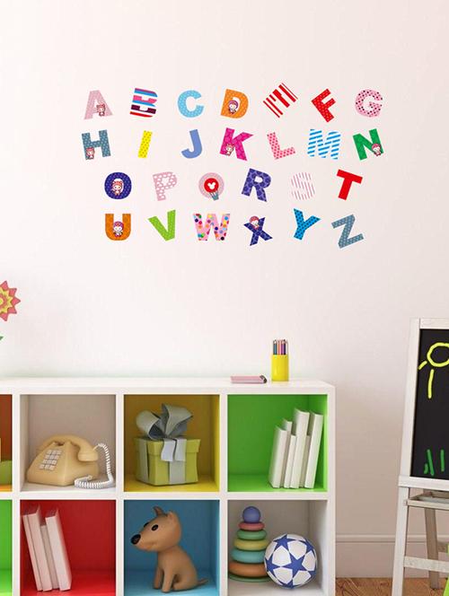 Sehaz Artworks Colorfull-alphabets Multi Wall Decal or Living Room Sticker for Home Bathroom, Toilet Decoration - 16251058 - Standard Image - 1