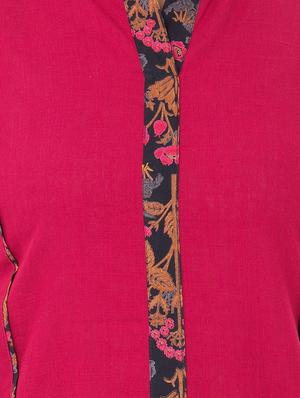 Printed patch detailing a-line kurti - 16252116 - Standard Image - 4