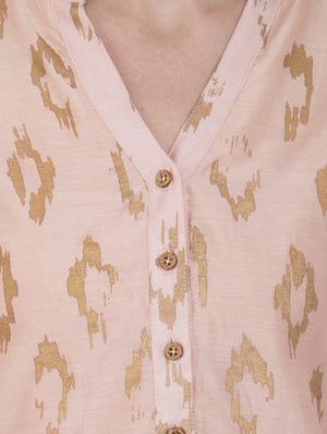 foil printed straight kurta - 16252377 - Standard Image - 4