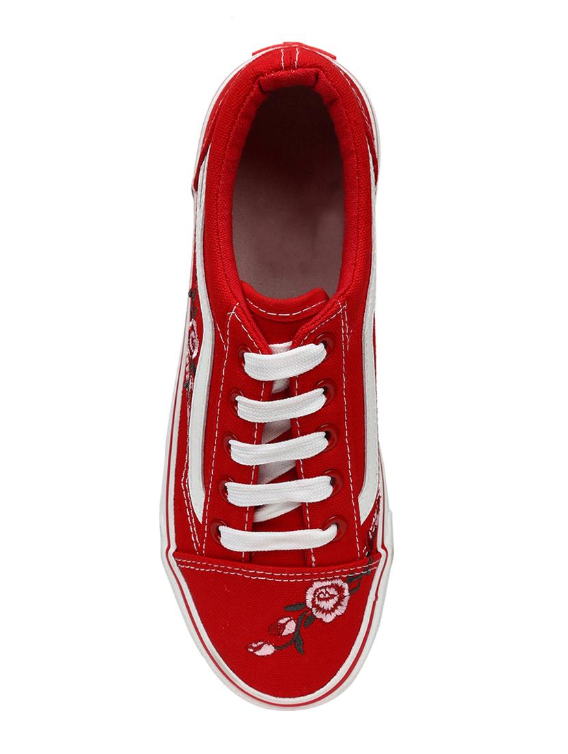 red lace-up sneakers - 16255132 - Zoom Image - 4