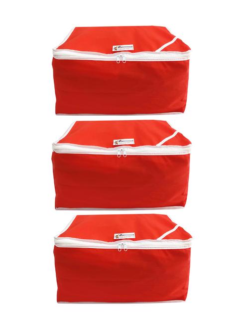 Set of 3 red silk utility bag - 16255279 - Standard Image - 1