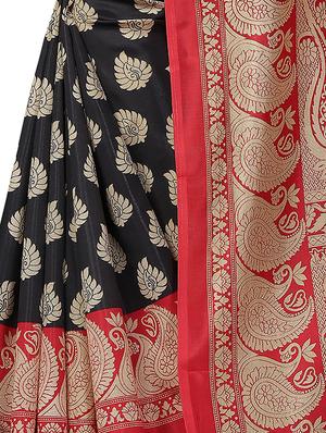 half & half printed saree with blouse - 16256025 - Standard Image - 4