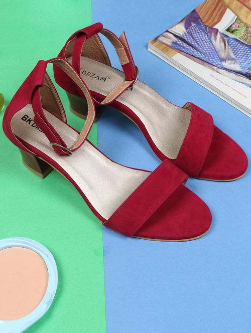maroon ankle strap sandals - 16256098 - Standard Image - 1