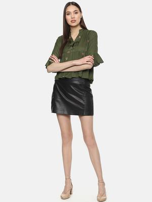 tie knot neck embroidered top - 16256412 - Standard Image - 4