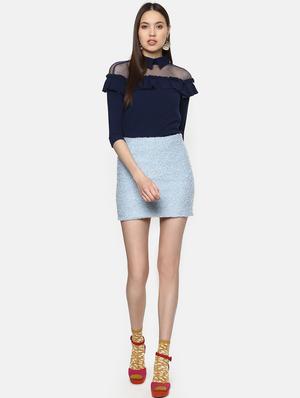 sheer panel ruffle detail top - 16256438 - Standard Image - 4