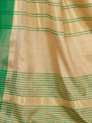 contrast zari border woven saree with blouse - 16256607 - Standard Image - 4