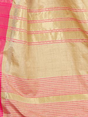 contrast zari border woven saree with blouse - 16256610 - Standard Image - 4