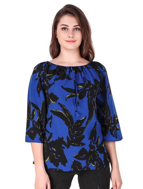 tie front off shoulder top - 16257130 - Very Small Image - 1