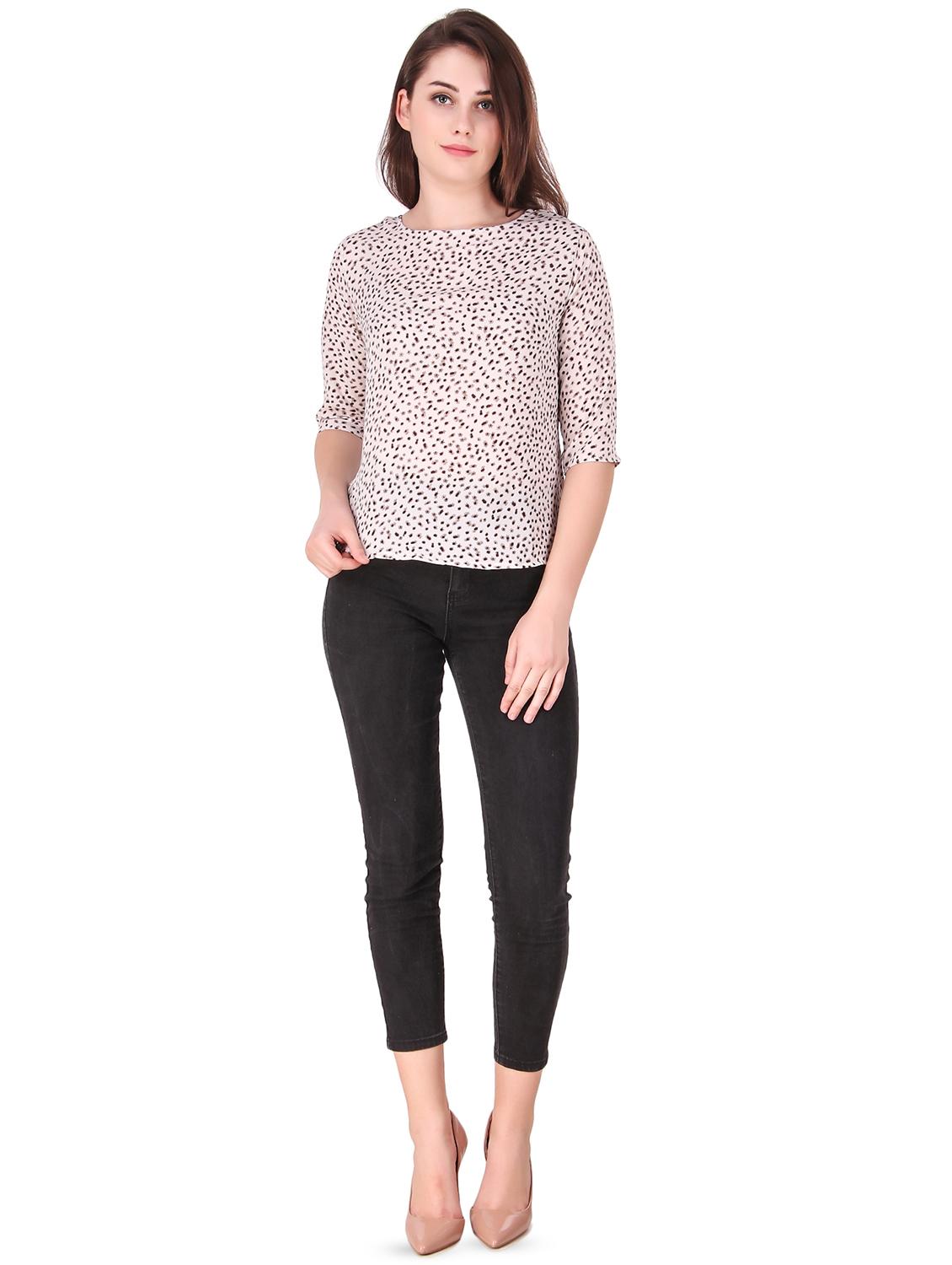 round neck printed top - 16257132 - Zoom Image - 4