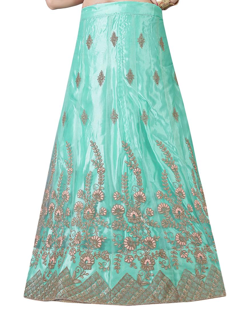 floral embroidered a-line lehenga - 16257529 - Zoom Image - 4